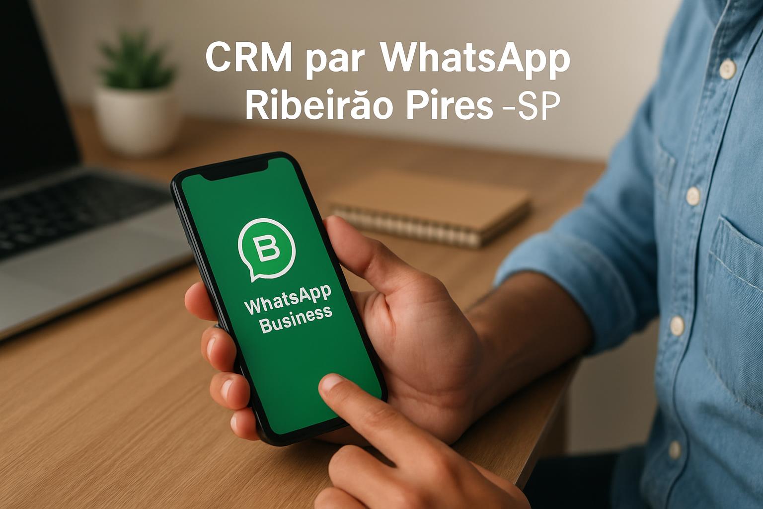 Tela de smartphone mostrando conversa de vendas no WhatsApp com cliente